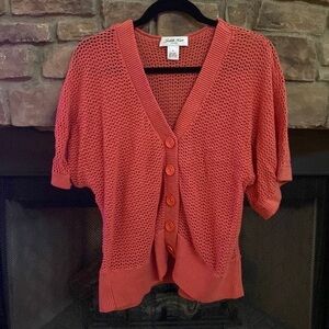Judith Hart coral sweater knit cardigan   Size 1X